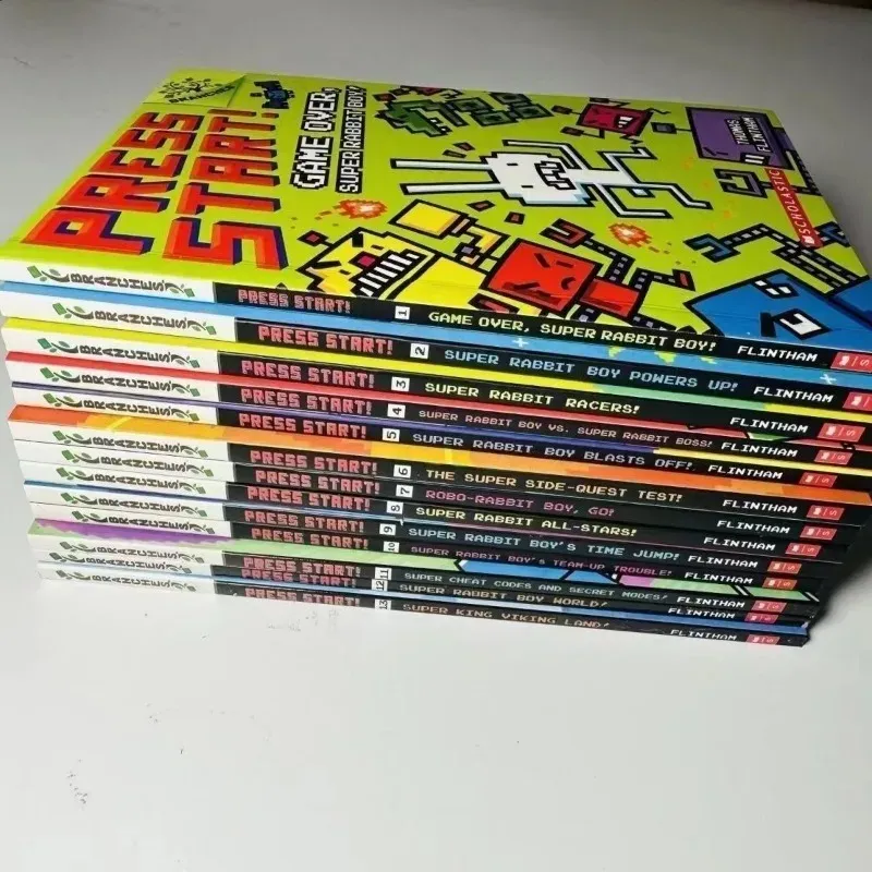 13 Books/set English Press Start!Super Rabbit Boy Reading Edition Scholastic Branches Children Cartoon for Kid Book