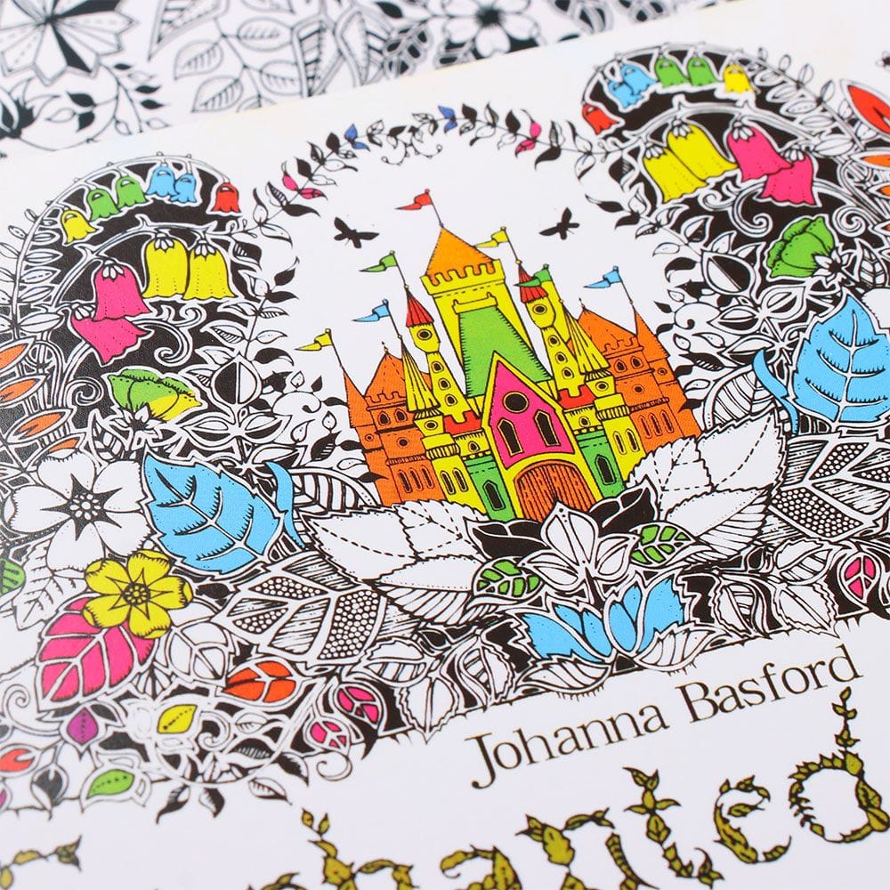 12 Sheets English Edition Colorful Hand Painted Drawing Book Relieve Stress Adult Kids Coloring Books