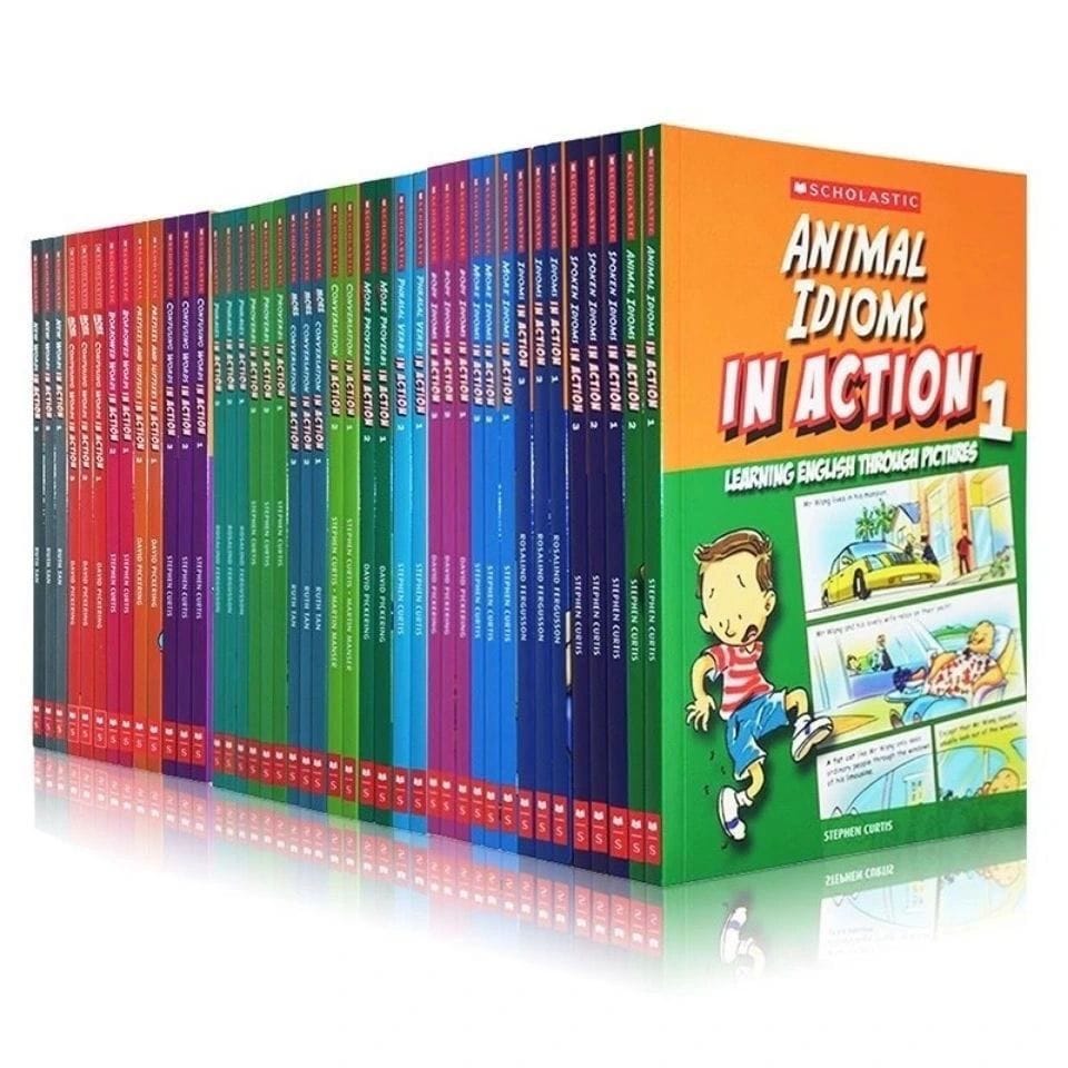 42 English Story Books Scholastic in Action Words/Idioms Picture-in-picture Children's Reading Books
