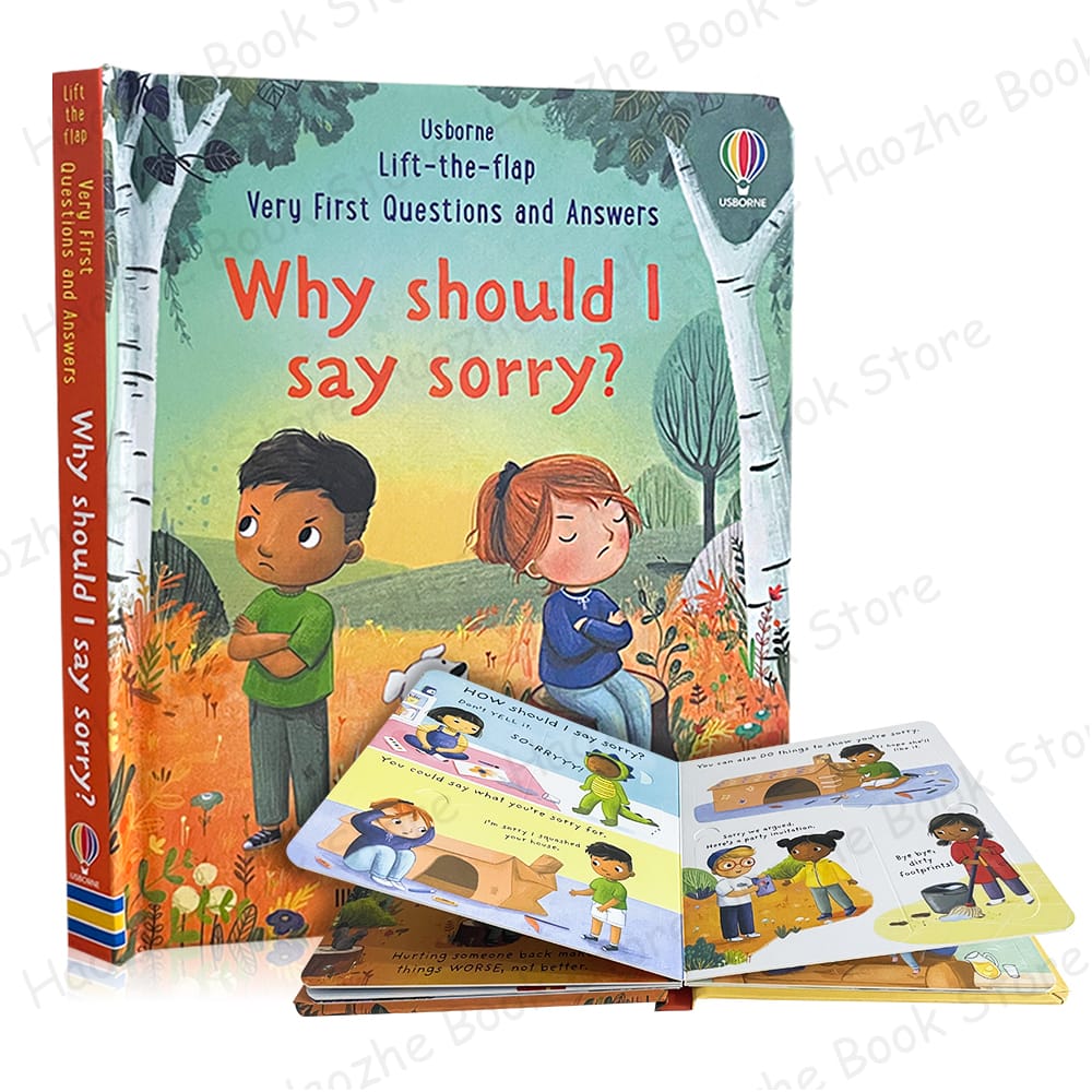 Very First Questions and Answers: Why should I say sorry? Usborne Lift the flap Children's Activity English Book Montessori