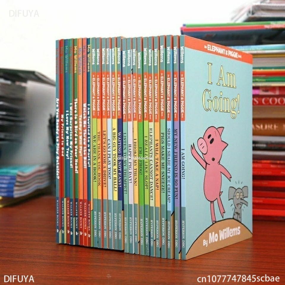Random 10 Books Kawaii An Elephant and Piggies Book Interesting Story Children's Picture English Books Kids Learning Toys Libros