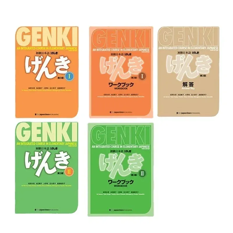 Original Genki The 3 Edition Textbook workbook answer An Integrated Course In Elementary Japanese with english Learning 1/2 Book