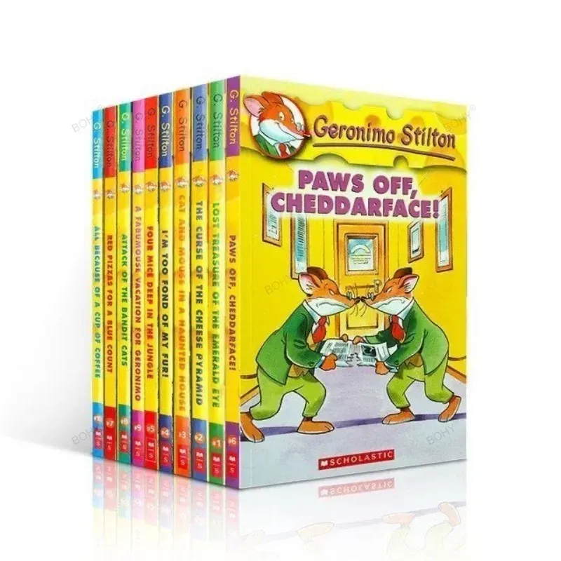 10 Books Geronimo Stilton 1-10 Humor Adventure Explore Brave Comic Fiction Parent Child Kids Story English Picture Book