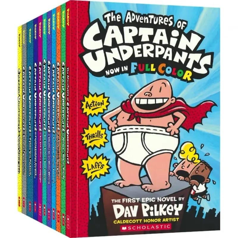 The Ultimate Collection of Captain Underpants: Set of 12 Dav Pilkey Story Books - Perfect for Kids and Comic Book Lovers