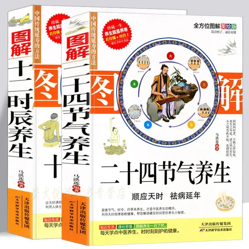 A Full Set of 2 Volumes Chinese People's Health Wisdom Traditional Method Books of Traditional Chinese Medicine Health