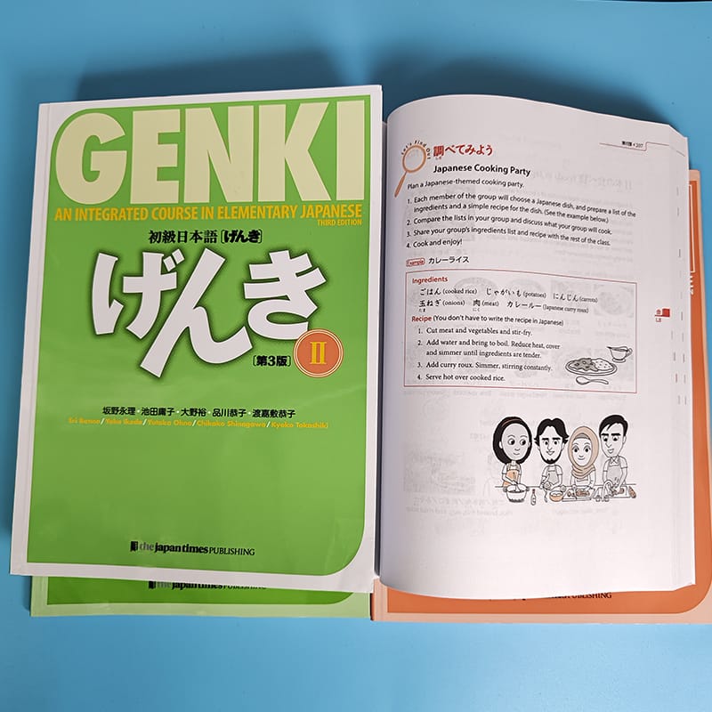 Original Genki I II Japanese Book Elementary Comprehensive 3rd Edition Textbook Workbook answer Course Learn Japanese & english