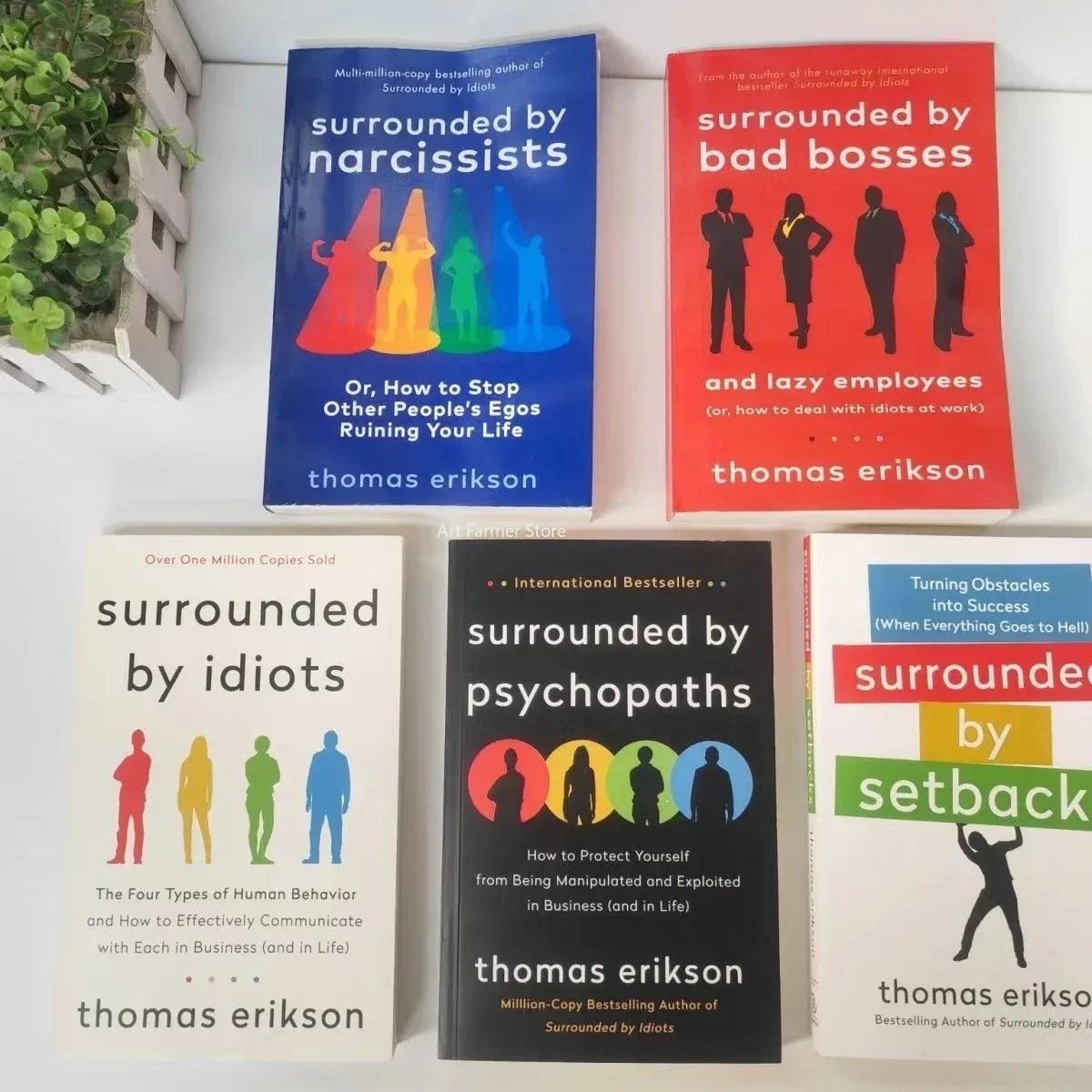 5 Books Set By Thomas Erikson Surrounded by Idiots,by Psychopaths,by Setbacks,by Bad Bosses,by Narcissists Book In English