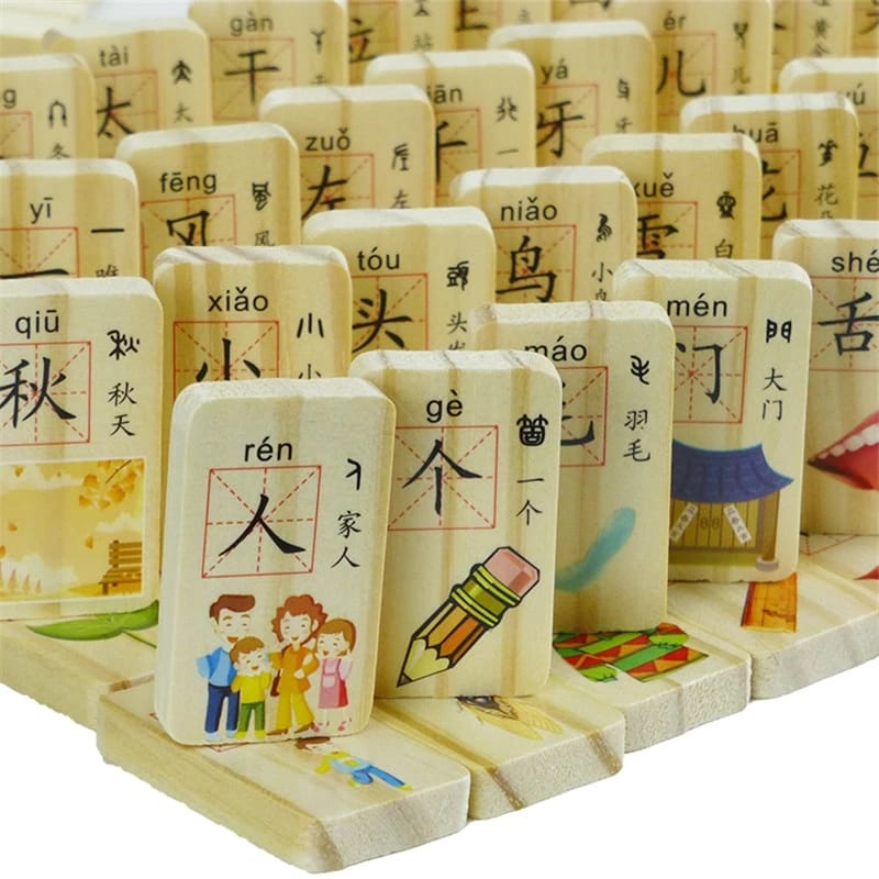 New Hot 100 pcs /set Libros Chinese Characters Wood Cards With pinyin Used As Best Gift For Kids Books Livros Book Livres