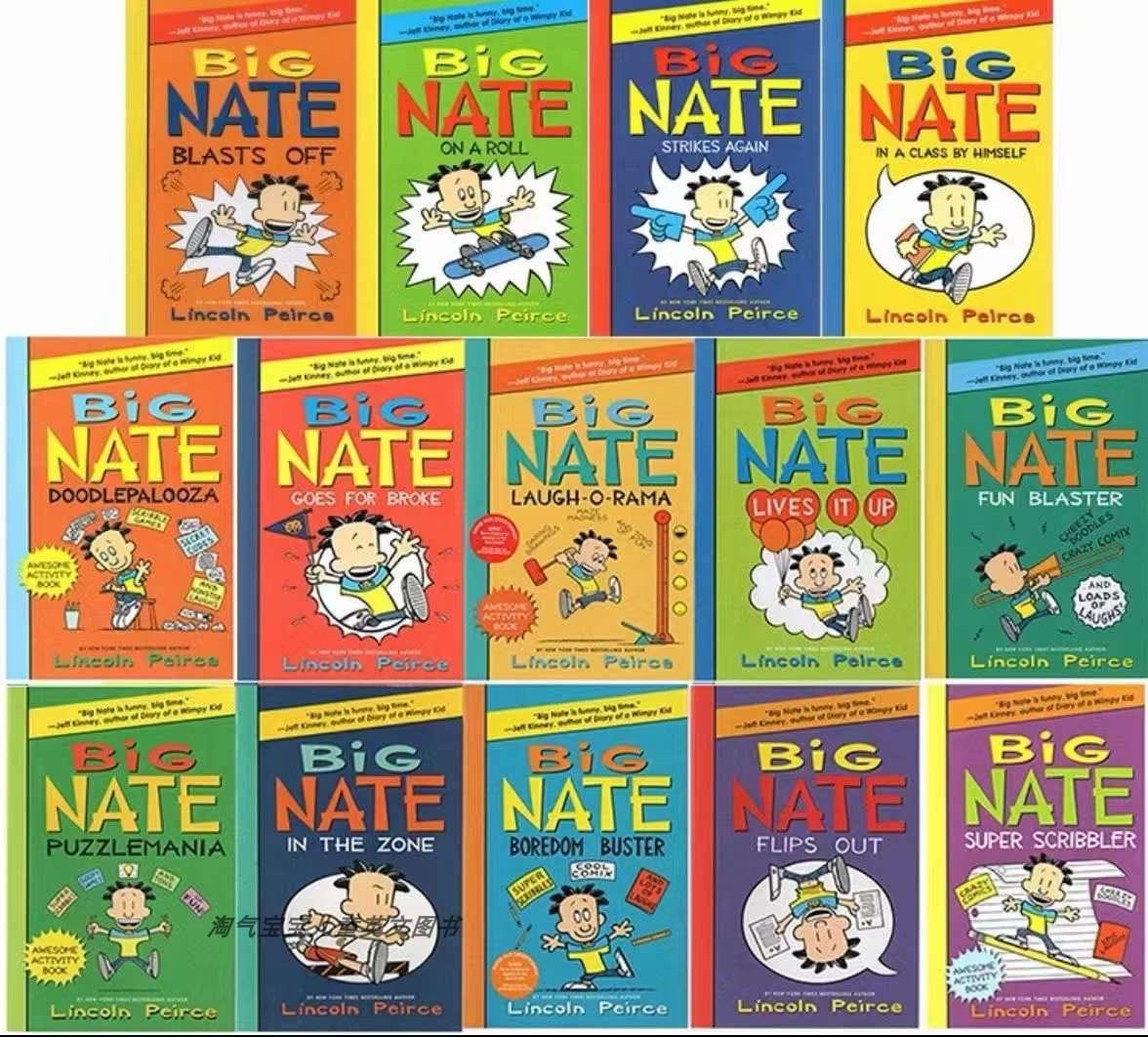 14Pieces Big Nate The Troublemaker Children's Comic Story Books 14 Volumns Reading Learing Helping Child To Read Phonics English