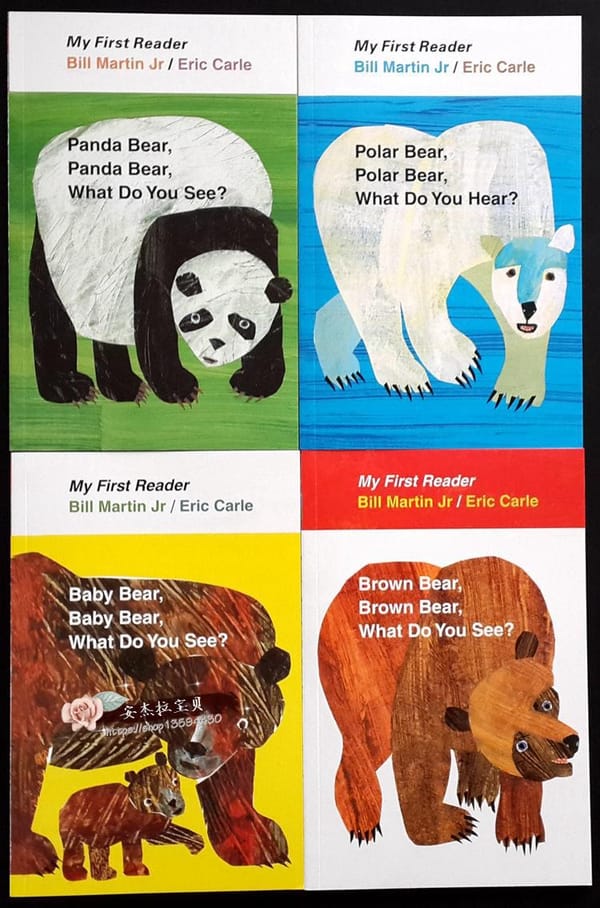 4PCS English book for children My First Reader Mini Library: Brown Bear, Brown Bear, What Do You See? educational popular book