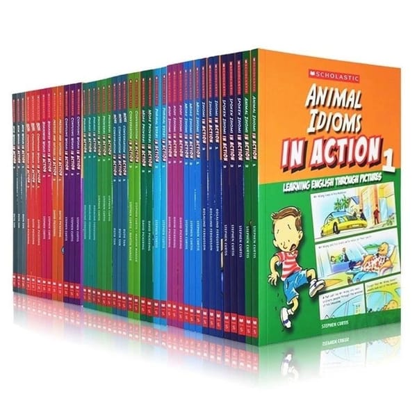 42 English Story Books Scholastic in Action Words/Idioms Picture-in-picture Children's Reading Books