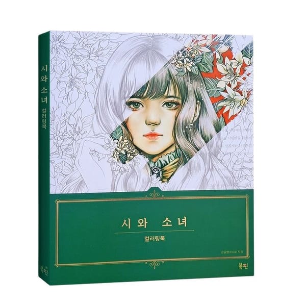 Korean Poetry and girls Coloring Book Adult decompression coloring picture book  Princess Coloring Book