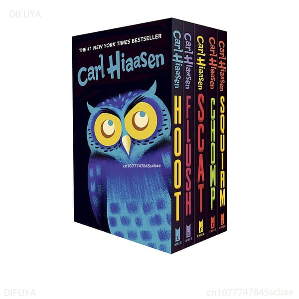 Hiaasen 5 Book Trade Box Set Save The Owl Series English Books Ages 8-12 Years Old DIFUYA