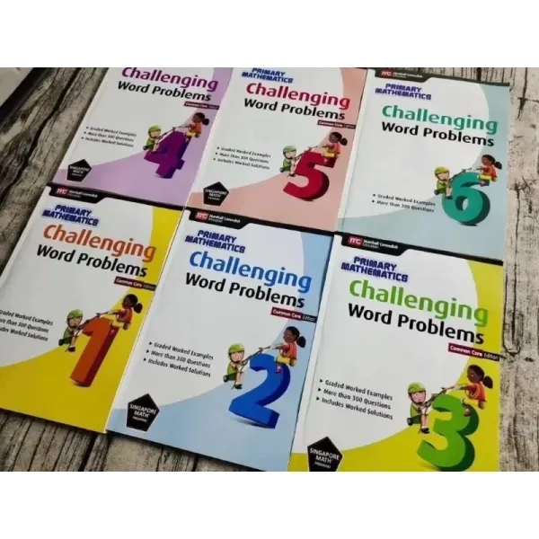 Challenging Word Problems Singapore Math Us Edition 6 Volumes Children's Genuine English Learning Books