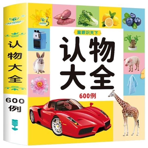 600 Cases Fruits Animal Shape Colour Cognition Picture Book Children Early Education Training Chinese PinYin Characters Age 2-6