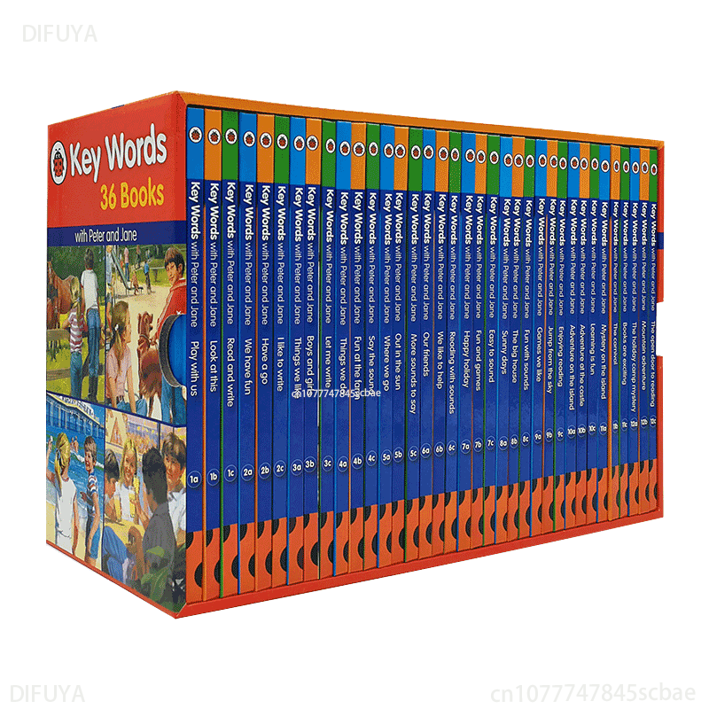 36 Books/set Ladybird Key Words with Peter and Jane English Picture Reading Children Early Education Textbook Magic Phonics Book