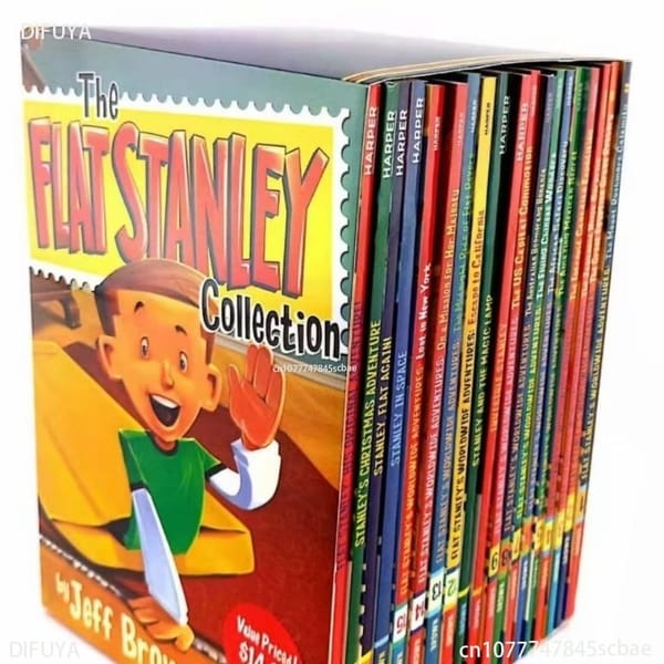 19PCS/SET The Flat Stanley Collection Global Adventure Children's Picture English Reading Book Comic Novel Fiction Kids Gift