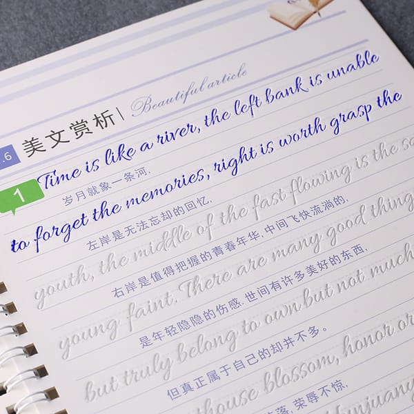 English Copybook  3D Round Reusable Groove Calligraphy Erasable pen Learn English Adults Art Children writing Practice Book