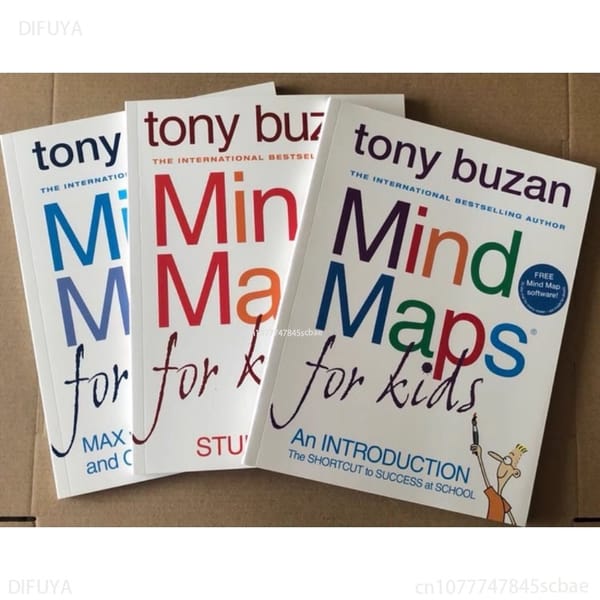 3 Books Tony Buzan: Mind Maps for Kids English Story Picture Books for Children Learn English Reading Books DIFUYA