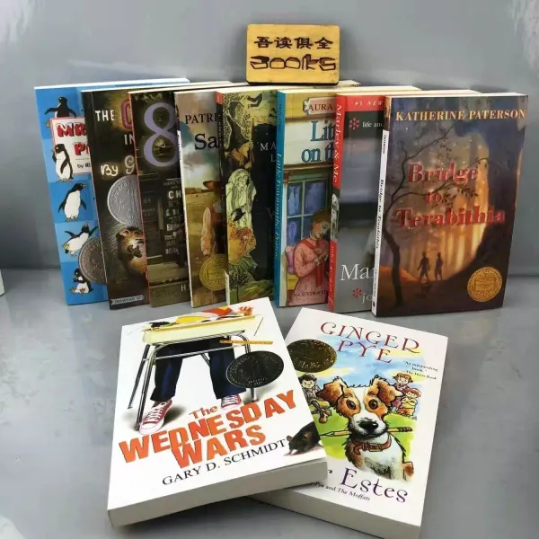 A Full Set of 10 English Original Newbery Literary Prize Works Bridge of Wonderland Time Wrinkle and Other Works Books