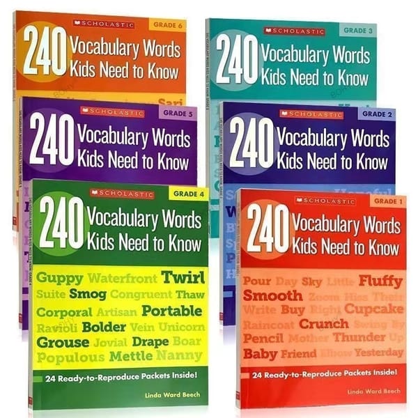6 Pcs/Set English Vocabulary Workbook for Primary School Students Grade 1-6 English 240 Vocabulary New Hot Exercise Book