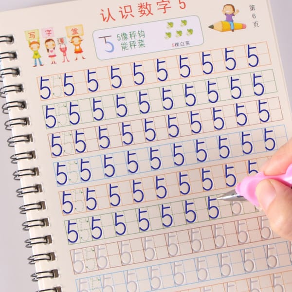 Reusable Children 3D Copybook For Calligraphy Numbers 0-10 Handwriting Books Learning Math Writing Practice Book For kids Toys