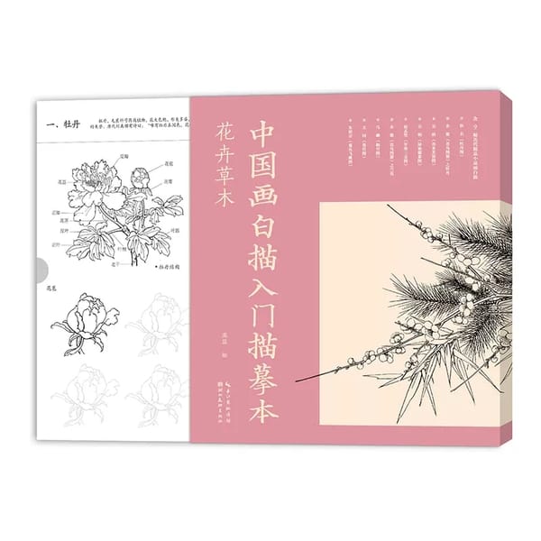 Introduction to Line Drawing in Chinese Painting for Flowers and plants Art Book
