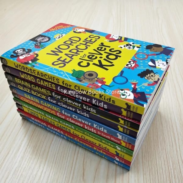 10Pcs Word Searchs Brain Maths Times Tables Games Quiz Travel Puzzles For Clever Kids English Reading Book Children Education